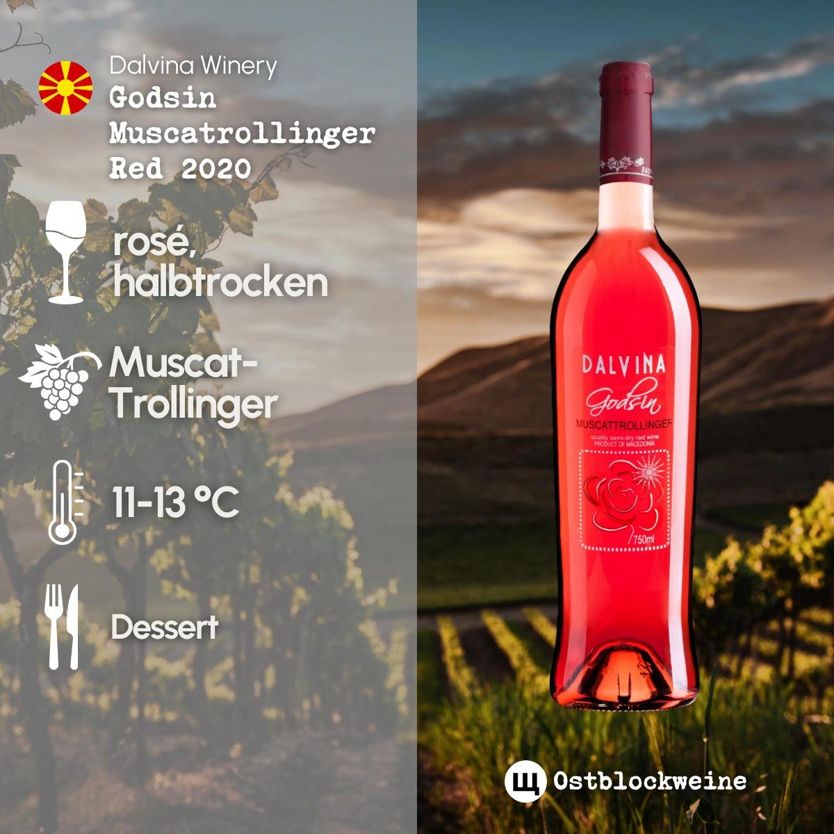 Godsin Muscatrollinger Red 2020 - Rosé halbtrocken aus Nordmazedonien