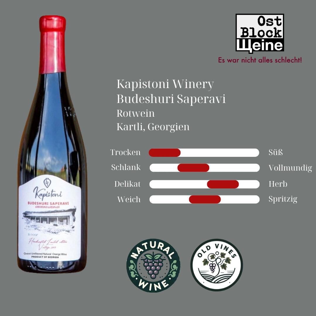 Budeshuri Saperavi Qvevri 2022 – Rotwein trocken aus Georgien – Kapistoni
