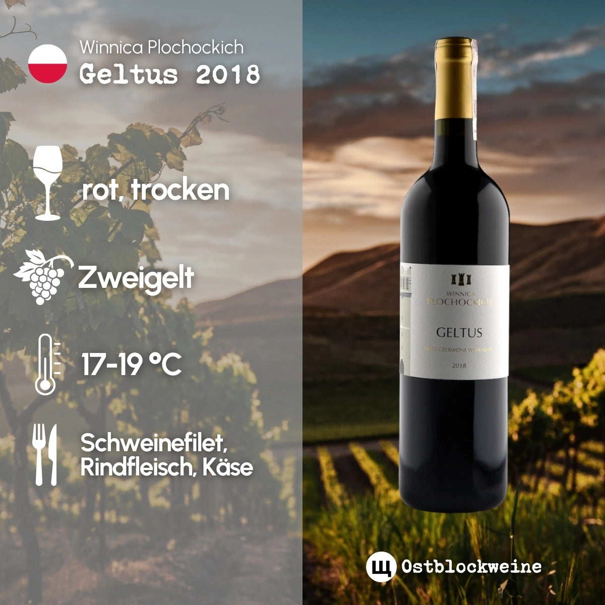 Geltus 2018 - Rotwein trocken aus Polen - ostblockweine